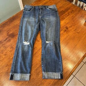 Kut from the Kloth High Rise Ankle straight jean size 12